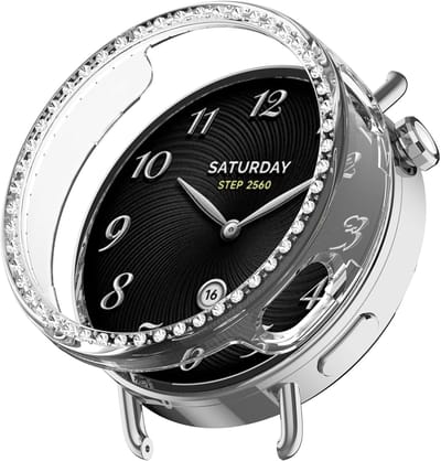 Strap-it Diamond Hard Case geschikt voor Xiaomi Watch S4 - 41mm - Stevige screen protector cover - Optimale bescherming voor je smartwatch - Transparant
