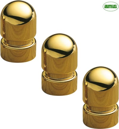 AMIG Meubelknop Kastknop – 3 stuks – rond Ø18mm – 30mm hoog – Messing - Goud