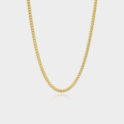 Franco Ketting 3 mm - Gouden Schakelketting - 50 cm lang - Ketting Heren - Olympus Jewelry