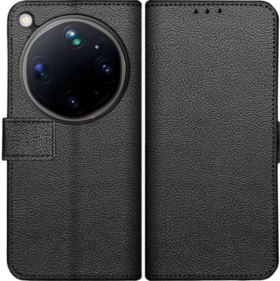 Just in Case hoesje geschikt voor Oppo Find X9 Ultra Hoesje met Pasjeshouder - Bookcase Classic - Zwart