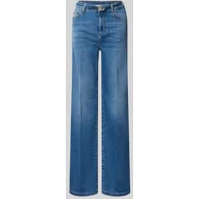 flared fit jeans van katoenmix