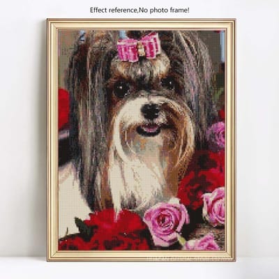 Diamant broderie animaux et fleurs diamant peinture mosaïque strass 20X30CM black