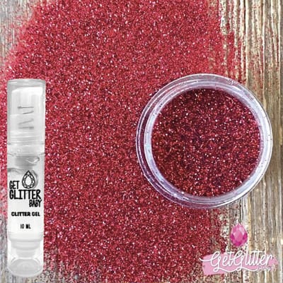 GetGlitterBaby® - Rode Fijne Poeder Biologische / Biologisch Milieuvriendelijke afbreekbare Festival Glitters voor Lichaam en Gezicht Jewels / Vegan Bio Biodegradable Face Body Glitter Glue - Rood + Huid Lijm