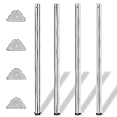 vidaXL - Tafelpoten - in - hoogte - verstelbaar - chroom - 1100 - mm - 4 - st