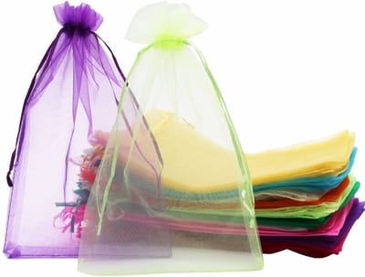 Fako Bijoux - 25 Organza Zakken - Feestzakjes - Snoepzakjes - Cadeauzakjes - Uitdeelzakjes - Sieradenzakjes - 17x23cm - Kleuren Mix - 25 Stuks