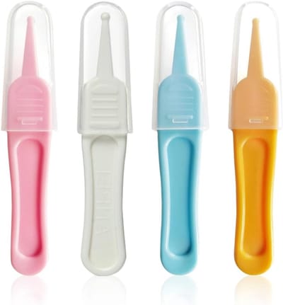 Baby neuspincet - Reinigingsgereedschap - Baby verzorgen - Veiligheidsontwerp - 4 stuks - Multicolor