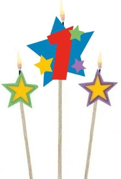 Amscan Verjaardagskaarsjes 1 - Star 12,2/13,5 Cm 3-delig