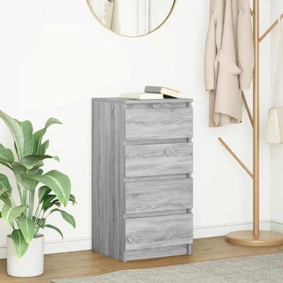 vidaXL - Dressoir - 37,5x35x76 - cm - bewerkt - hout - grijs - sonoma - eikenkleurig