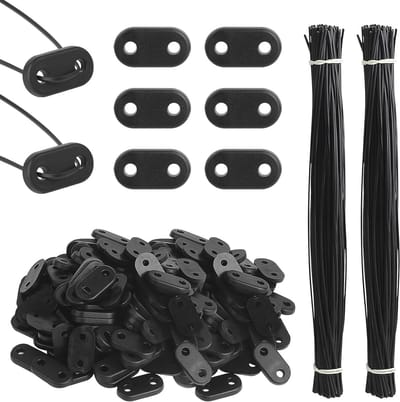 PVC privacy scherm bevestigingsset, weerbestendige montageclips met 210 kabelbinders voor tuinbescherming en privacybehoud (zwart)