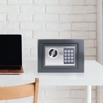 Digitale Kluis Van 4,6 L Voor Thuis, Zeer Veilige Kluis Met Stalen Constructie, Waterbestendige Elektronische Kluis Met Code En Sleutel Voor Thuis, Beveiliging