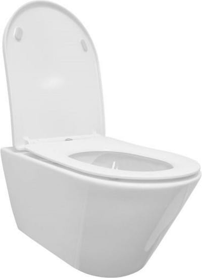 Wiesbaden Stereo wandcloset rimless met Shade slim toiletzitting softclose en quick release glans wit
