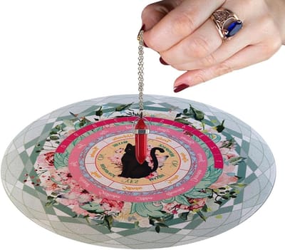Hangmat - Onderlegger Pendelen - Spirituele Oefening - Sterrenkaart Ontwerp - 21.5 cm Rond - Zwart