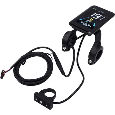 Elektrische Fiets LCD Display Paneel 24V 36V 48V 5-aderig Kleurenscherm Scooter LCD Display Dashboard met Verlengsnoer black