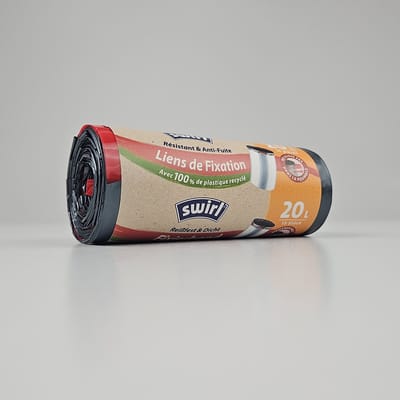 Swirl Vuilniszakken 20 Liter | Trekband | 270 Zakken | Gerecycled LDPE | 40 My | 48x51 cm - Swirl Pedaalemmerzakken 20L, Swirl Fixeerband 20 Liter