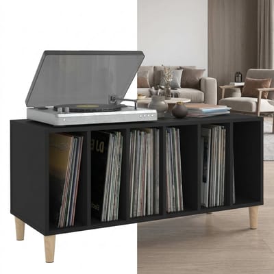 Platenspeler Meubel - LP-kast - Platenspelerkast - Draaitafelstandaard - Platenspelerstandaard - Vintage Displayplank - Zwart