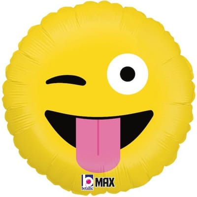 Ballon Foil Émoji Sourire Langue Anniversaire 45cm