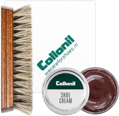 Collonil schoenpoets | Schoenpoets set | Shoe cream | Borstel | Poetsdoek | Kleur: Rood