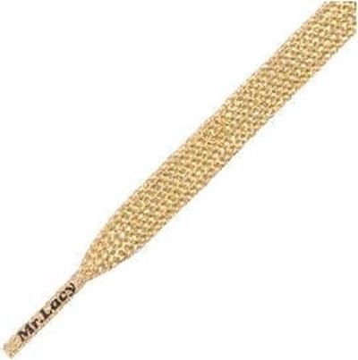 Mr. Lacy - Schoenveters - Veters - Sneakerveters  - Flatties - Plat - Goud - Veterlengte 130 cm – Breedte 10 mm