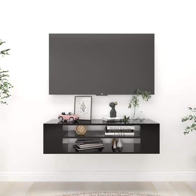 vidaXL - Tv-hangmeubel - 100x30x26,5 - cm - bewerkt - hout - zwart