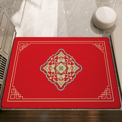 Nieuwjaars Feestelijk Rood Toegangskluis Nieuwe Chinese Entree Deur Vloermat Huis Entree Deur Antislip Mat 50*80cm white