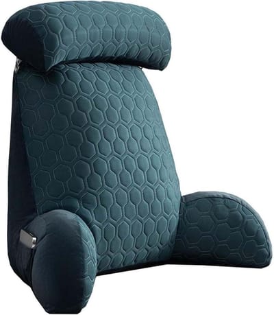 Leeskussen met Hoofdsteun - Rugkussen met Armen - Comfortabel Lezen - Afneembare Nekrol - 75x58 cm - Zwart