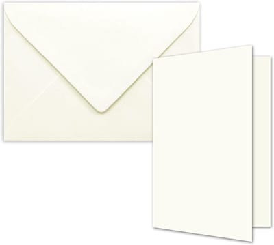 25x DIN B6 Vouwkaarten Set Wit met Enveloppen (120x170mm) voor Uitnodigingen en Feestdagen