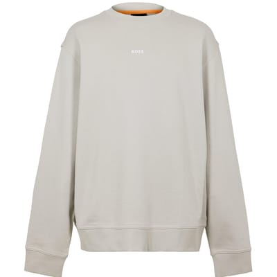 Boss Heren Wesmallcrew Logo Sweater (Licht Beige)