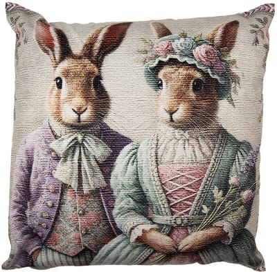 Clayre & Eef Kussenhoes 45x45 cm Beige Polyester