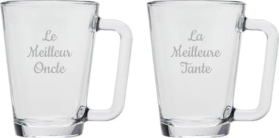 Theeglas gegraveerd - 26cl - Le Meilleur Oncle & La Meilleure Tante