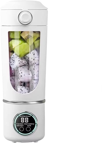Draagbare Blender 700ML – Smoothie Maker en Juicer 2-in-1 met 12 Messen, USB Oplaadbare Mini Blender voor Shakes, Smoothies en Fruitmix - Wit