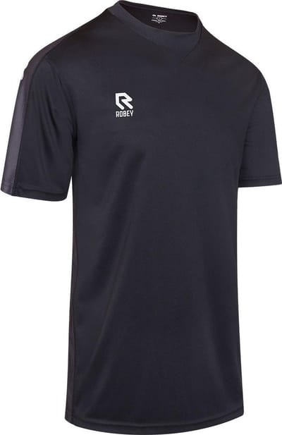 Robey Performance Shirt Korte Mouw Kinderen - Zwart / Grijs | Maat: 152