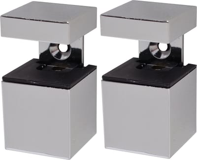 Duraline Cube Clip - Wandelement - Glans Grijs - Metaal - Set van 2