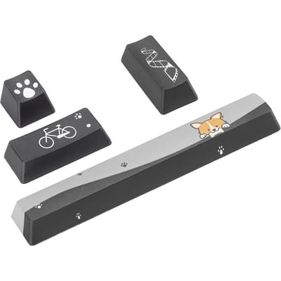 DIY Mini Zwarte Honden Patroon Keycaps SpaceEScEnterNumpad Enter Keycap voor Mechanisch Toetsenbord(Mini gray