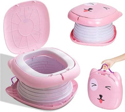 Opvouwbare Toiletbril - Reis Potje Kinderen - Zindelijkheidstraining - Veilig Niet-Giftig Materiaal - Max 70 kg - Roze