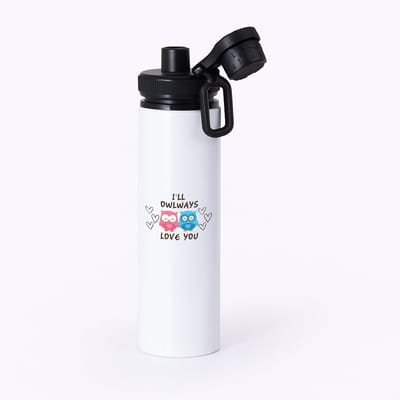 Hacebo® - Cadeau vriendin - Cadeau vriendje - waterfles met draaidop zwart - Jubileum cadeau - Liefdes gepersonaliseerd - Valentijn cadeautje voor hem - Valentijn cadeautje voor haar - Valentijnsdag cadeau - water fles - 850ML