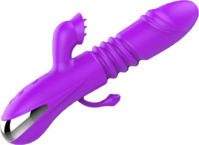 Cupitoys® Stotende tarzan vibrator met butt plug - 19,5cm - 42°c - Paars - 24 standen - Vibrators voor vrouwen en mannen - Sex toys voor vrouwen en mannen