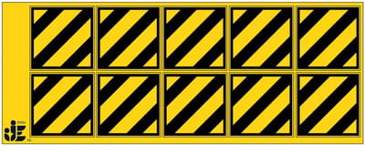 Niet met water blussen sticker | 5 x 5 cm - 10 stuks per vel