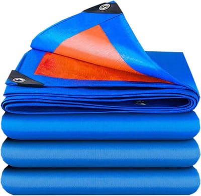 Beschermend Zeil - Waterdicht Grondzeil - Buiten Beschermen - Versterkte Randen - 410 x 600 cm - Blauw