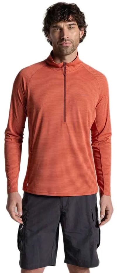 Craghoppers Nosilife Solarshield+ Half Zip T-shirt Met Lange Mouwen Oranje L Man