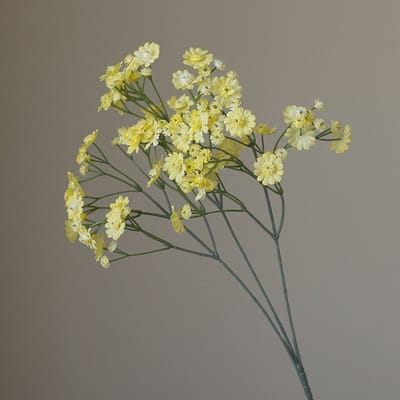 Mini chrysant - geel - zijden bloemen - 3 stelen - onderhoudsvrij - 71 cm - kunstbloemen