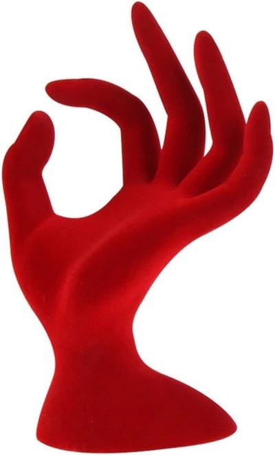 Sieraden Display Stand - Hand Model - Sieraden Opbergen - Duurzaam Hars Materiaal - 23x13x23 cm - Rood