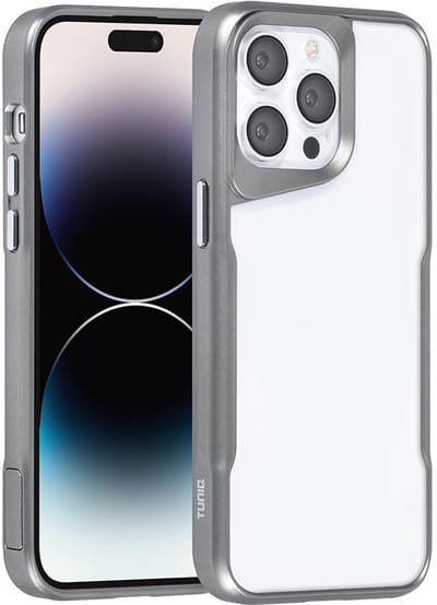 TUNIQ Back cover - iPhone 14 Pro Max - Grijs - Strak hybrid ontwerp - Verhoogde randen voor extra bescherming