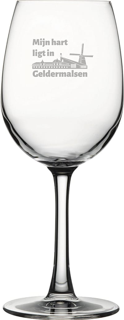Gegraveerde witte wijnglas 36cl Geldermalsen