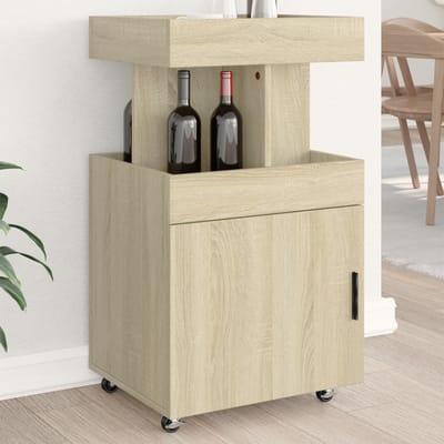 vidaXL - Drankkar - 50x41x89 - cm - bewerkt - hout - sonoma - eikenkleurig