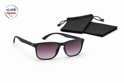 Unisex zonnebril +1,0 zwart getinte leesbril / UV bescherming / pasvorm voor smalle en normale gezichten / grijze gradient lenzen / lichtgewichtbril +1 / dames heren / leesbril incl. doekje en etui / bril +1.0 / 23345 Aland optiek