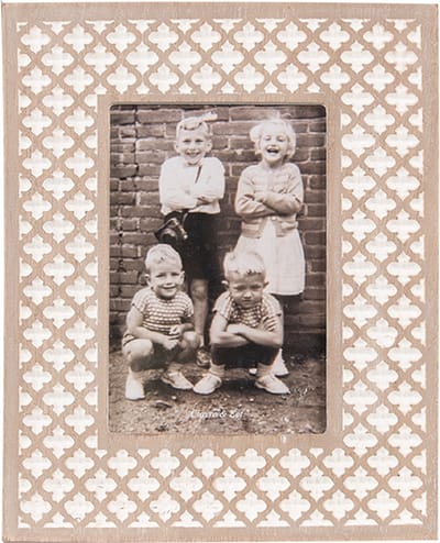 Clayre & Eef Fotolijst 10x15 cm Wit Bruin Hout