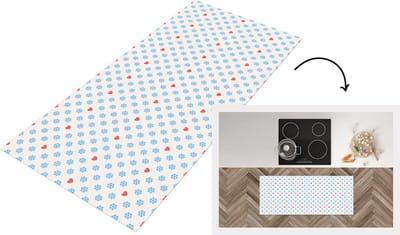 Keukenloper - Loper keuken - Sneeuwvlok - Hart - Winter - Patronen - 120x50 cm - Keukenloper vinyl