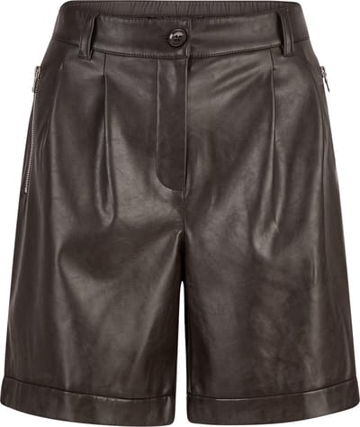 Marc Aurel - donkerbruine vegan leather shorts - maat 36