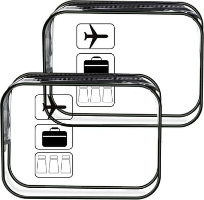 Transparante toilettas voor vliegreizen en vloeistoffen - Waterdicht en draagbaar - Zwart - Make-uptas met ritssluiting
