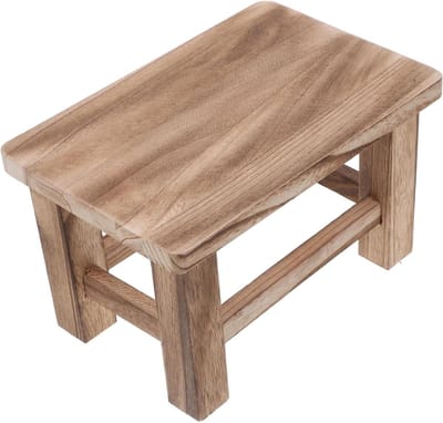 Houten Krukje - Zitje Bankje - Schoenen Wisselen - Massief Hout - 30x20x18cm - Multicolor